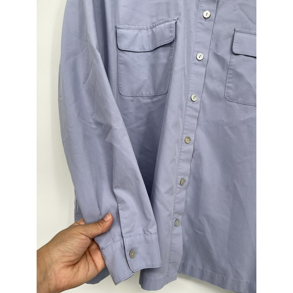 J. Jill Small Button Down Shirt Women Blue Excellent Tencel Modal Stretch Top - Picture 3 of 6